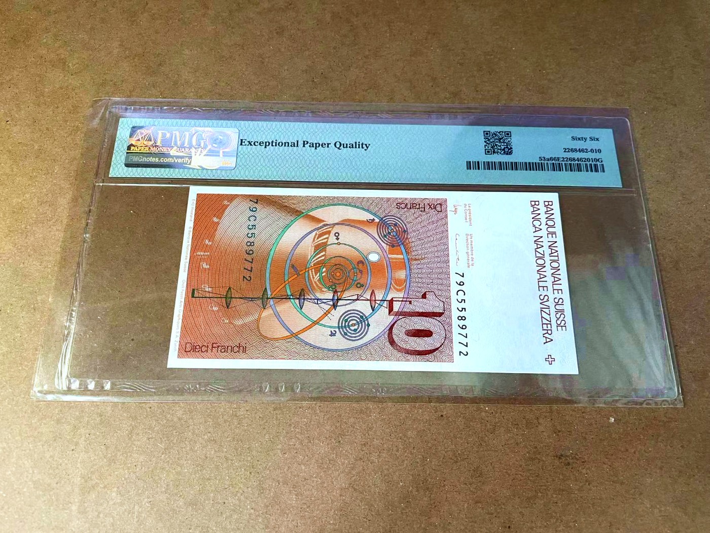 【Blue Auction】✨世界纸币精拍第457期【精】 【无47 p53a】瑞士 1979年10法郎 PMG66EPQ 