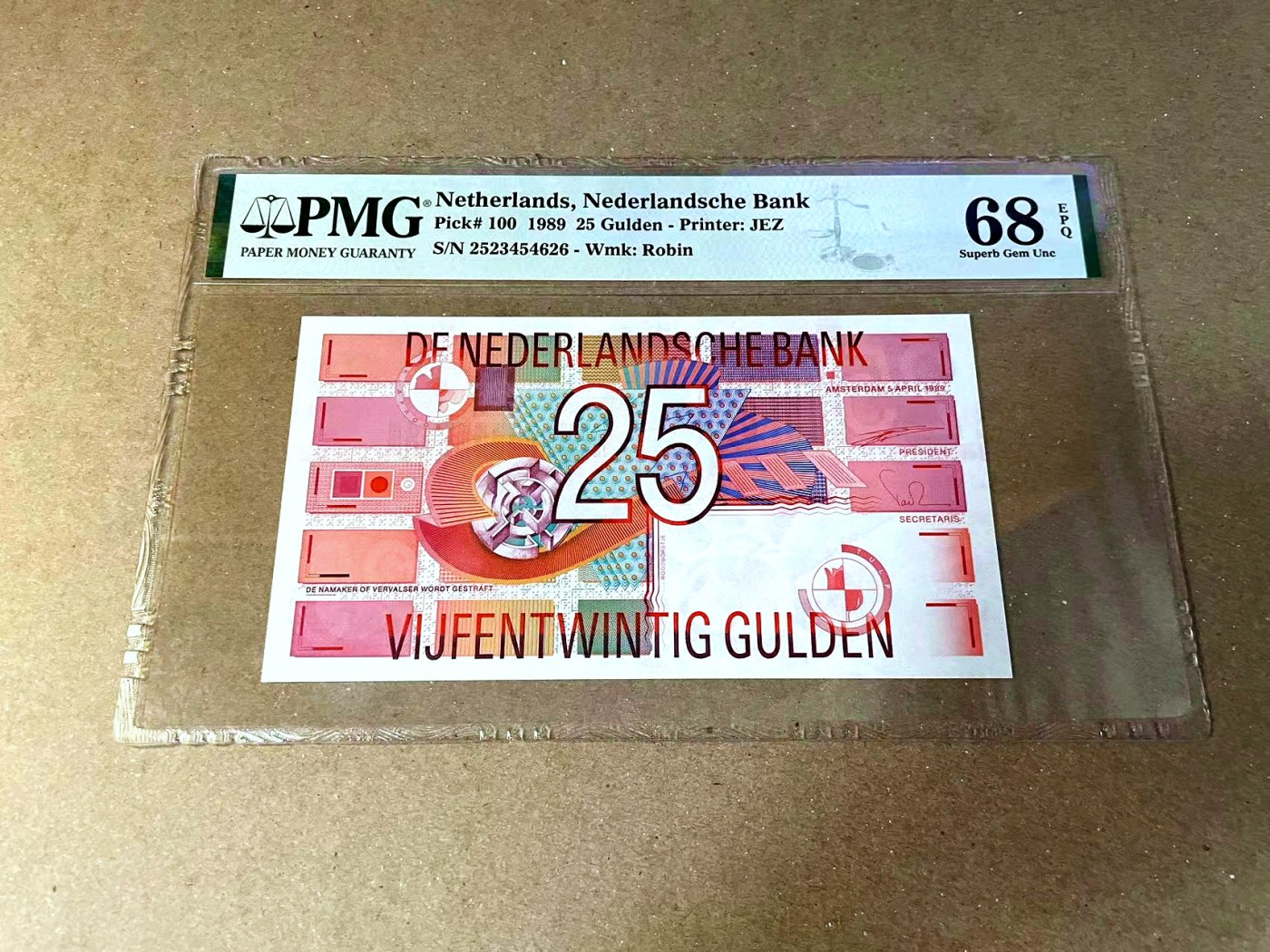 【Blue Auction】✨世界纸币精拍第457期【精】 荷兰 1989年25盾  PMG68EPQ 超高分 