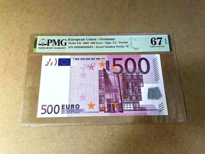 【Blue Auction】✨世界纸币精拍第457期【精】 - 【无47少见】欧盟 二签 2002年500欧元 PMG67EPQ 高分