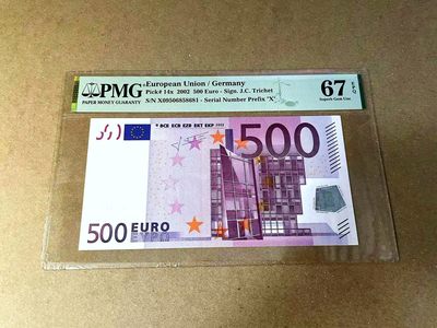 【Blue Auction】✨世界纸币精拍第457期【精】 - 【无47少见】欧盟 二签 2002年500欧元 PMG67EPQ 高分