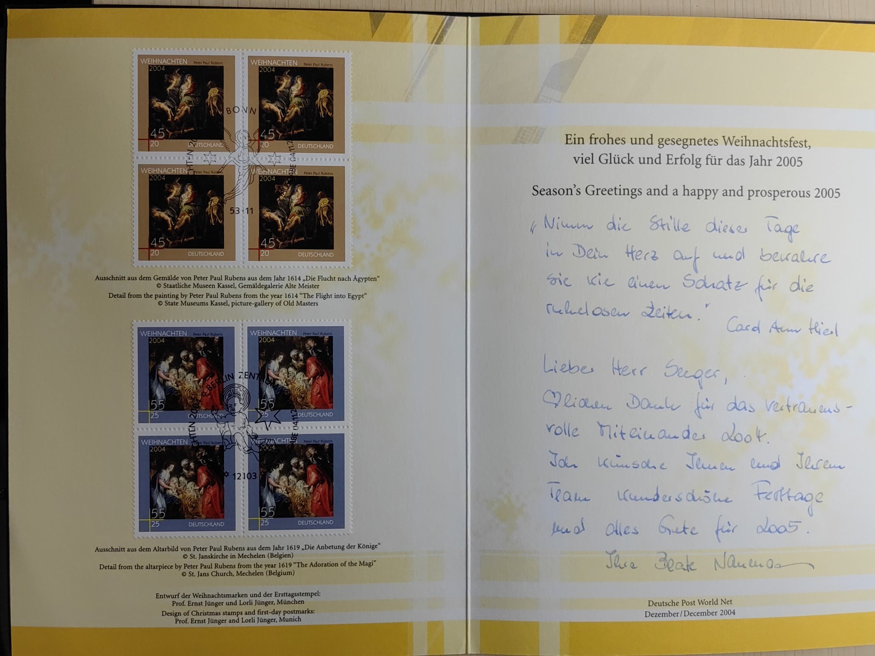 邮折✌（拍卖专场）精品🔥专场 第60场 德国 2004年 与比利时联合发行 鲁本斯绘画