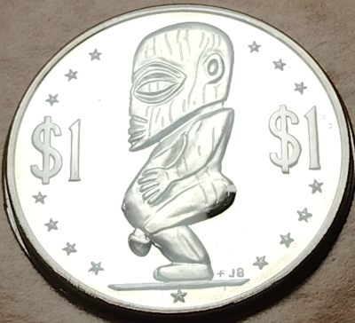 布加迪🐬～世界钱币🌾第 95 期 /  库克群岛,马拉维等各国币 - 库克群岛 1977年 1元 38.5mm 精制币整套剪零