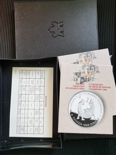 道一币馆币章第五十一场 - 原盒证 加拿大1988年精制套币七枚 含银币