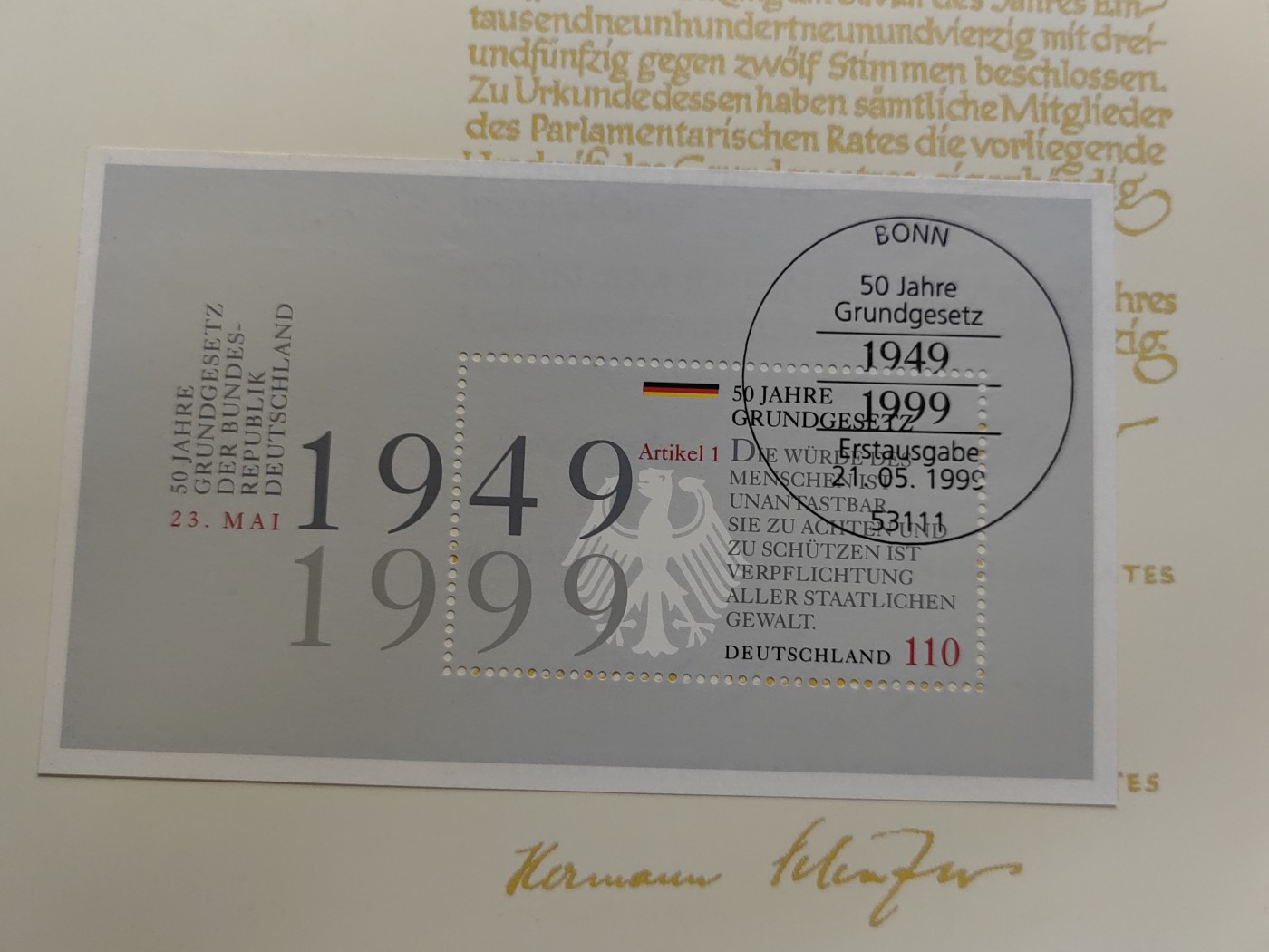 邮折✌（拍卖专场）精品🔥专场 第60场 德国 1999年 基本法颁布50周年 