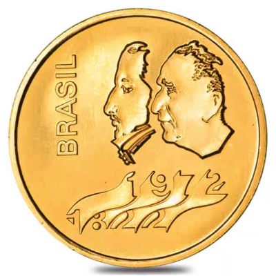 【海寕潮】拍卖第104期 - 【海寧潮】巴西1972年独立150周年16.64克纪念金币【黄金价格8374】