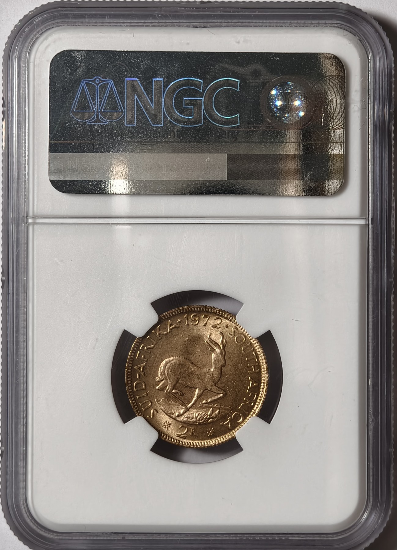 紫瑗钱币——第334期拍卖 南非 1972年 里贝克·扬·范里贝克 2兰特 7.98克 金币 NGC MS65