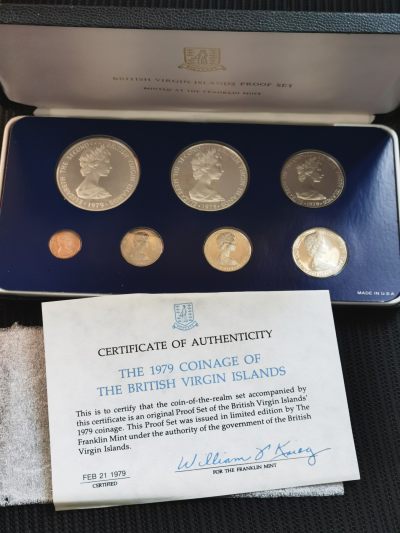 道一币馆币章第五十一场 - 原盒证 维尔京群岛1979年精制套币七枚 含银币二枚