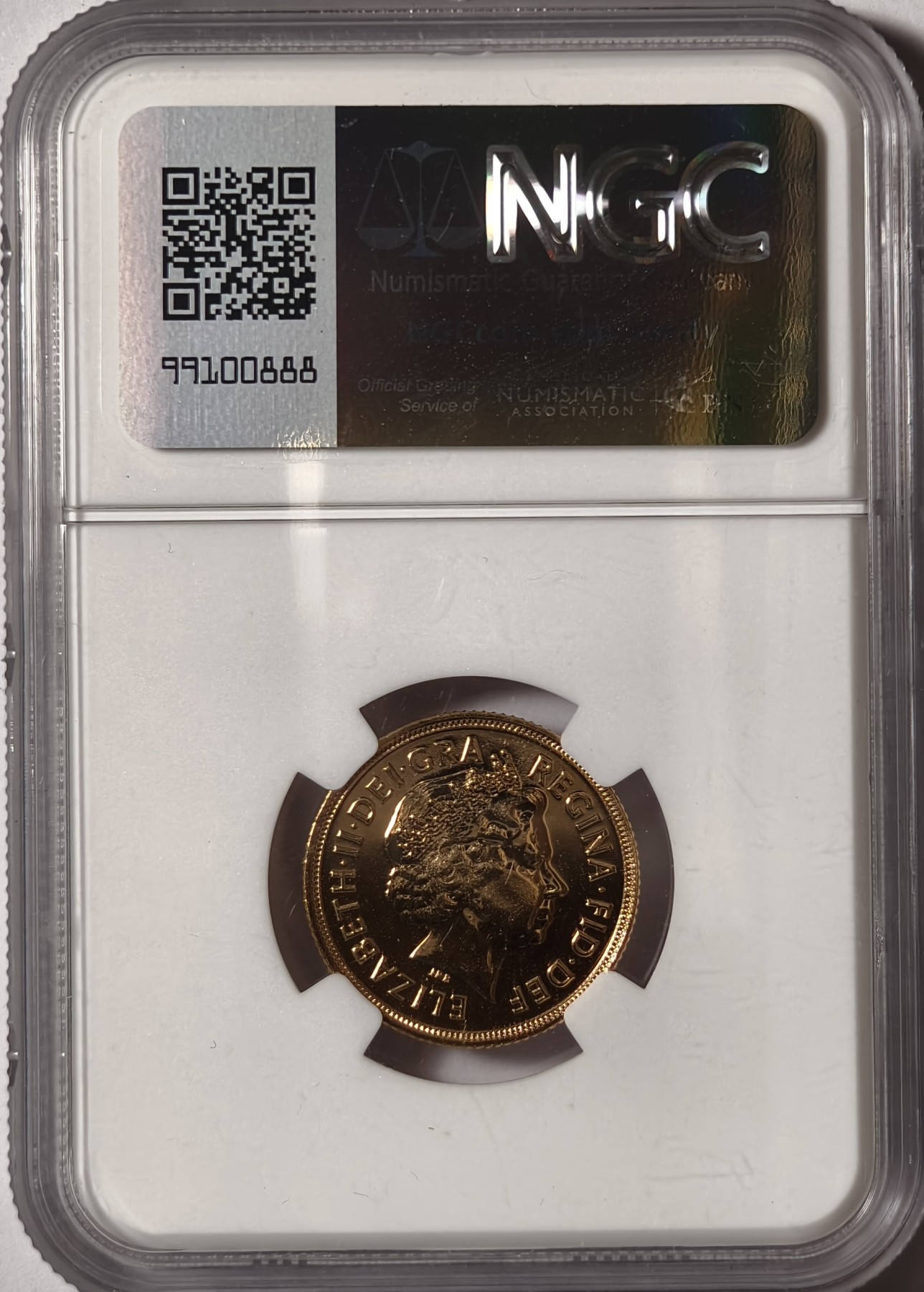 紫瑗钱币——第334期拍卖 英国 2010年 伊丽莎白二世 1索维林(磅)  8克 金币 NGC MS66