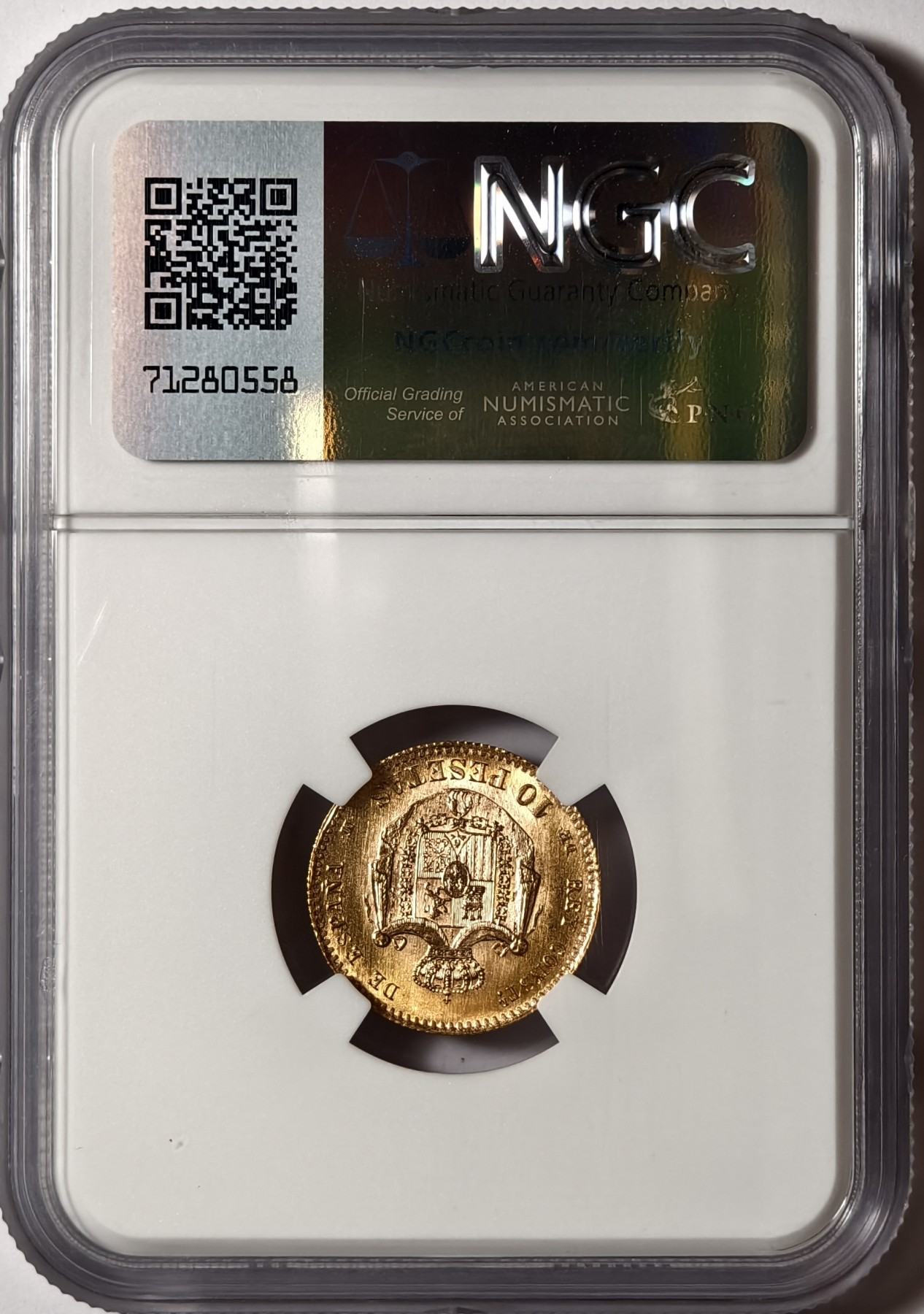 紫瑗钱币——第334期拍卖 西班牙 1878年 阿方索十二世 10比塞塔 3.26克 金币 NGC MS66