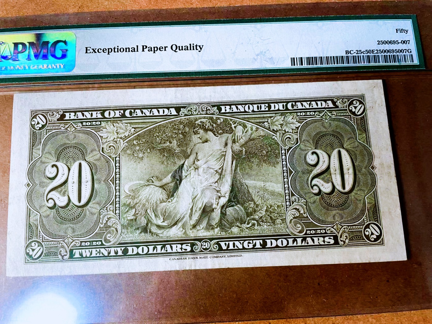 【Blue Auction】✨世界纸币精拍第458期——周六畅拍场 加拿大 1937年20元 英王乔六 PMG50EPQ 原票 丰收女神