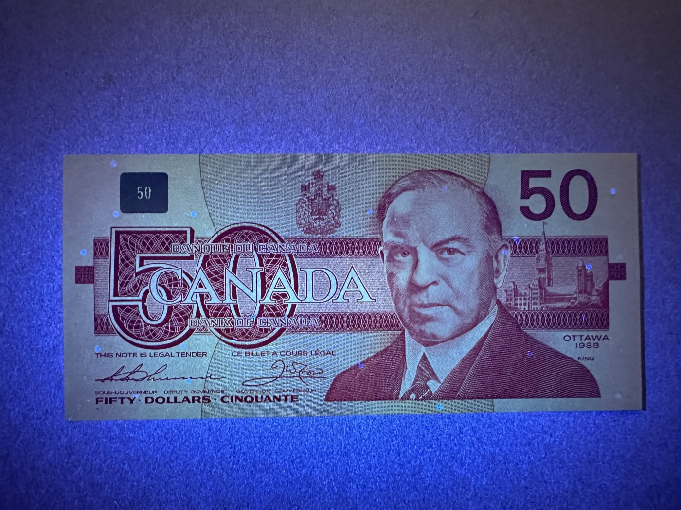 《张总收藏》144期-外币精品汇 加拿大50元 UNC- 1988年鸟版