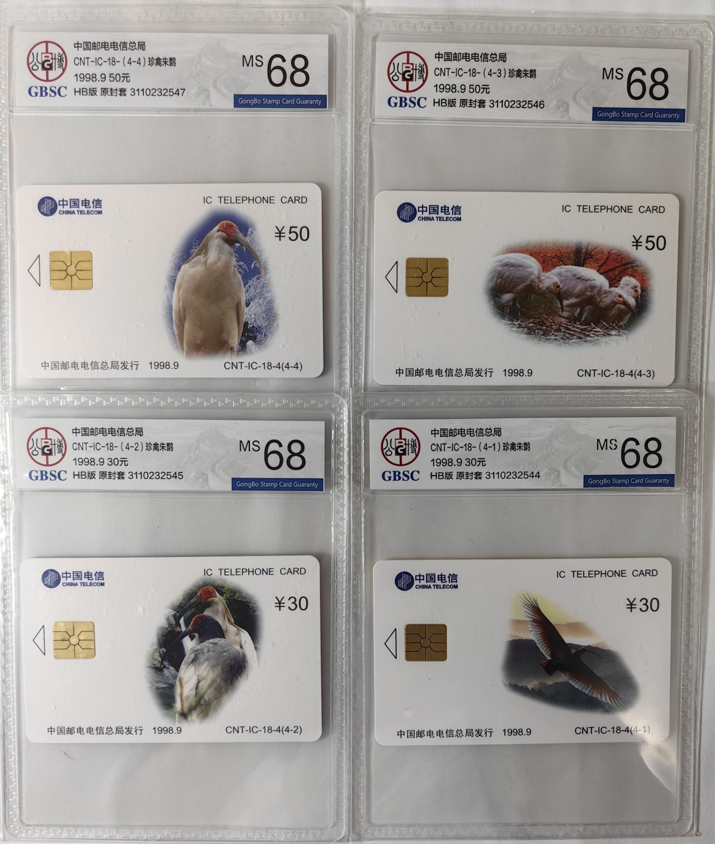 IC01-75评级卡拍卖(4.10日19:30开拍)第18期 IC18朱鹮公博68
