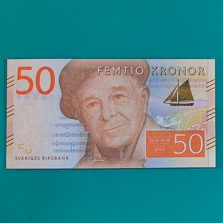 瑞典2015年50克朗 欧洲纸币 实物图 UNC