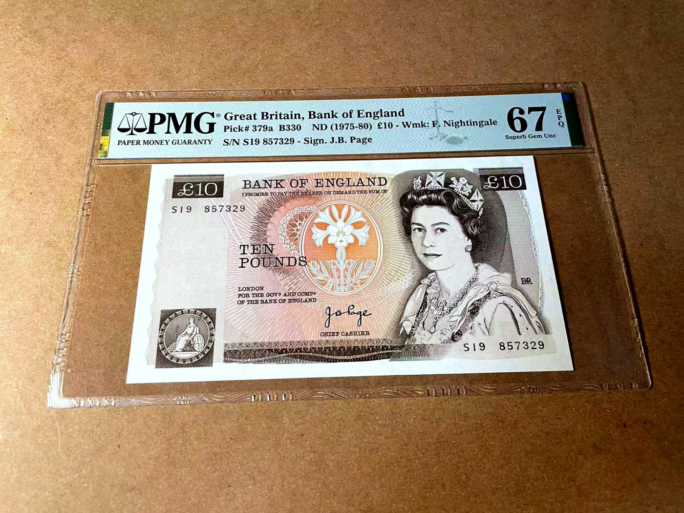 【Blue Auction】✨世界纸币精拍第458期——周六畅拍场 【a版】英国 D序列 1975-80年10镑 PMG67EPQ 高分