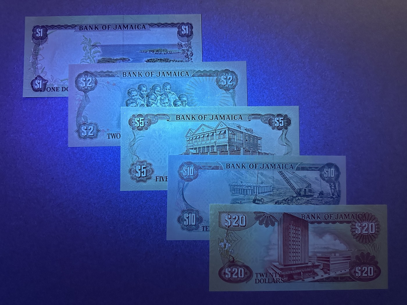 《张总收藏》144期-外币精品汇 牙买加1、2、5、10、20元5张全套 UNC 90年代版本