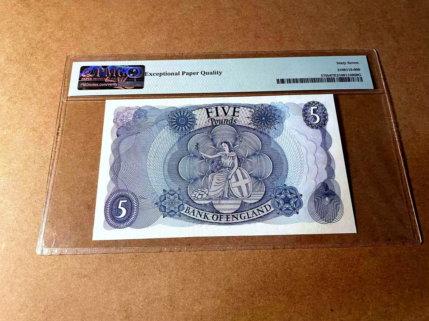 【Blue Auction】✨世界纸币精拍第458期——周六畅拍场 英国 C序列 1966-70年5镑 PMG67EPQ 高分