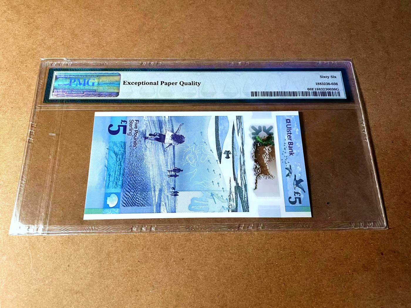 【Blue Auction】✨世界纸币精拍第458期——周六畅拍场 【AA无47】北爱尔兰 2018年5镑  PMG66EPQ