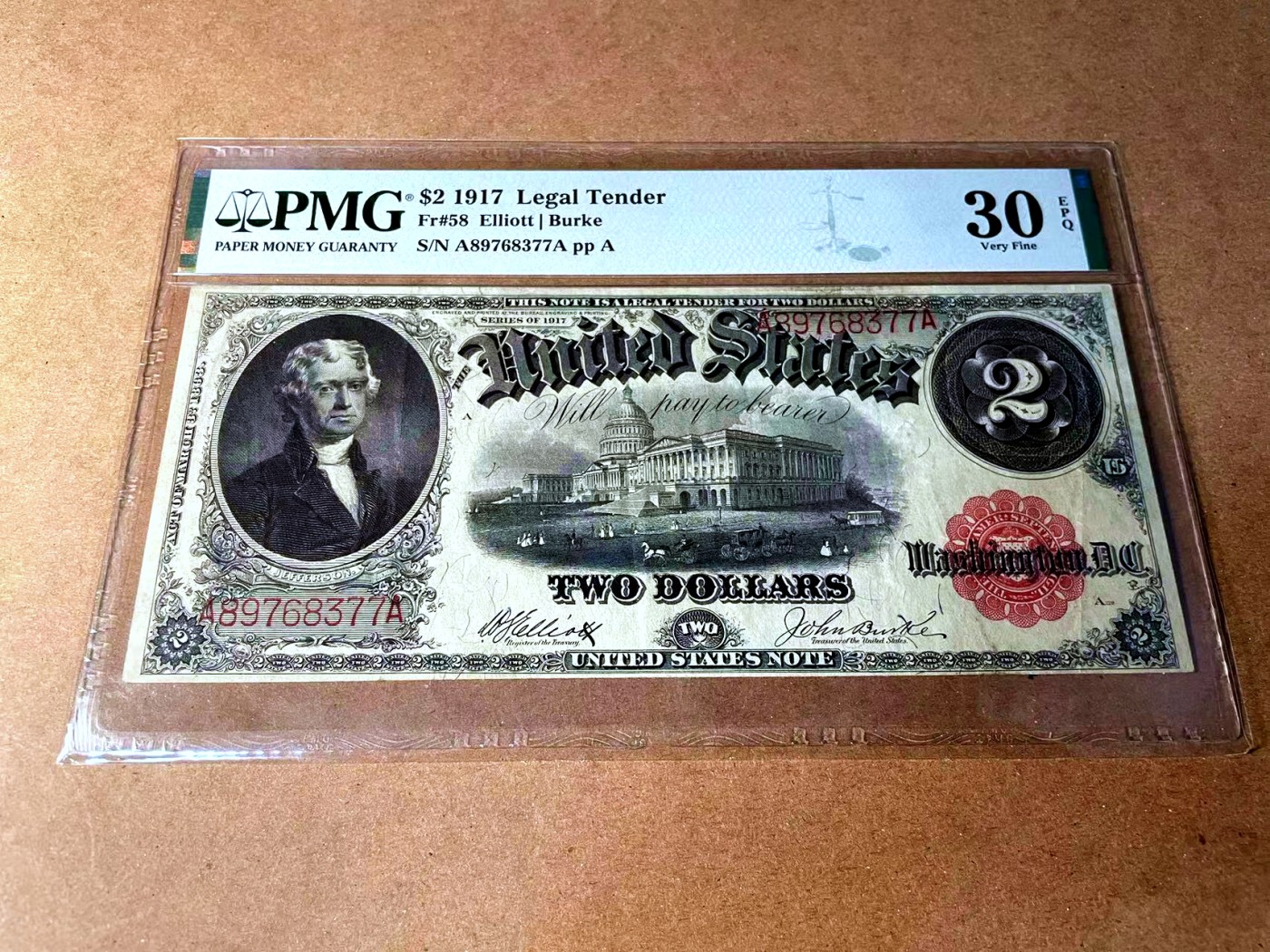 【Blue Auction】✨世界纸币精拍第458期——周六畅拍场 美国 1917年2美金 PMG30EPQ 