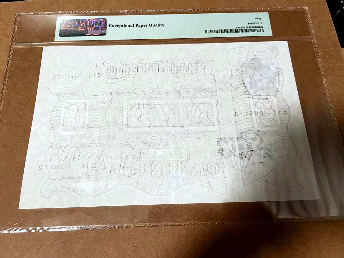 【Blue Auction】✨世界纸币精拍第458期——周六畅拍场 【名家旧藏】英国 1952年5镑 白色英镑 超大票幅 PMG50EPQ 原票 