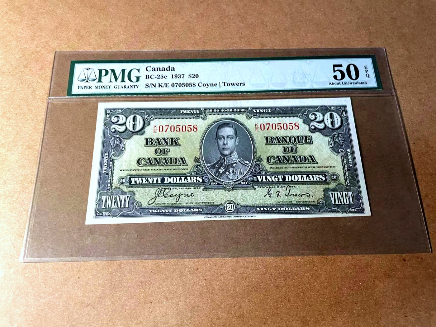 【Blue Auction】✨世界纸币精拍第458期——周六畅拍场 加拿大 1937年20元 英王乔六 PMG50EPQ 原票 丰收女神