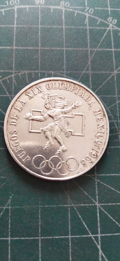 外国硬币初藏2024年第8场 - 墨西哥25比索1968年奥运会纪念银币。原光