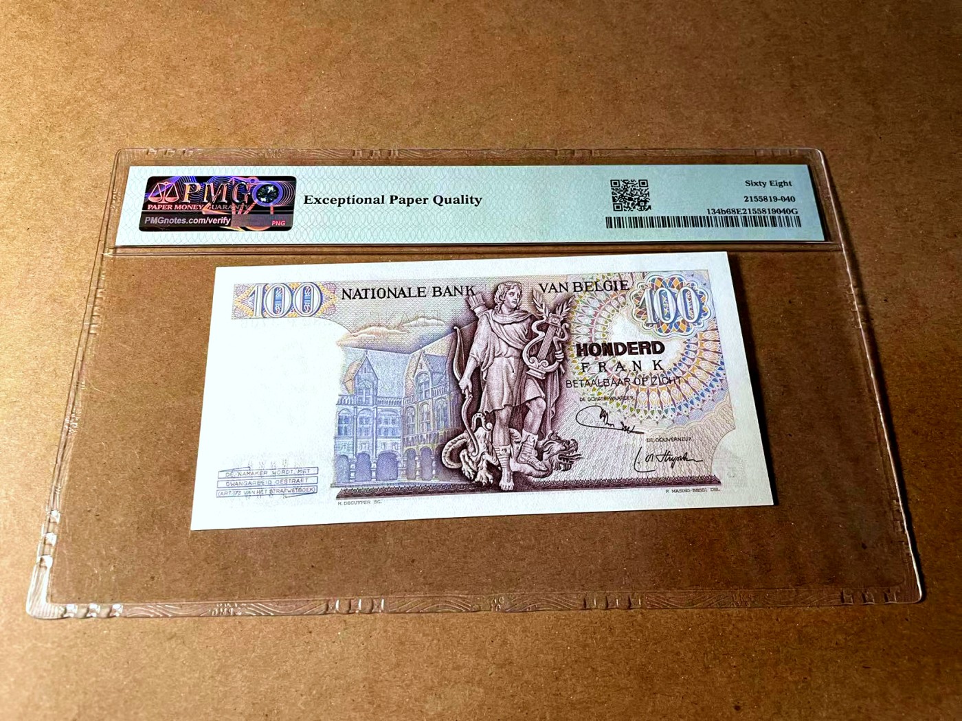 【Blue Auction】✨世界纸币精拍第458期——周六畅拍场 比利时 1962-77年100法郎 PMG68EPQ 超高分