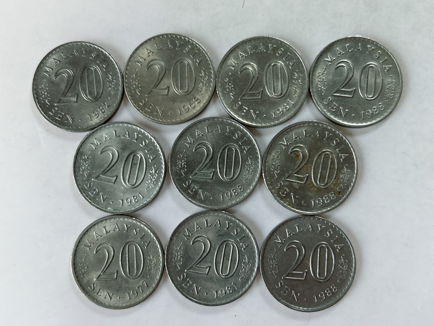 第一海外回流一元起拍收藏 散币专场 第77期 马来西亚20分10枚 大厦版