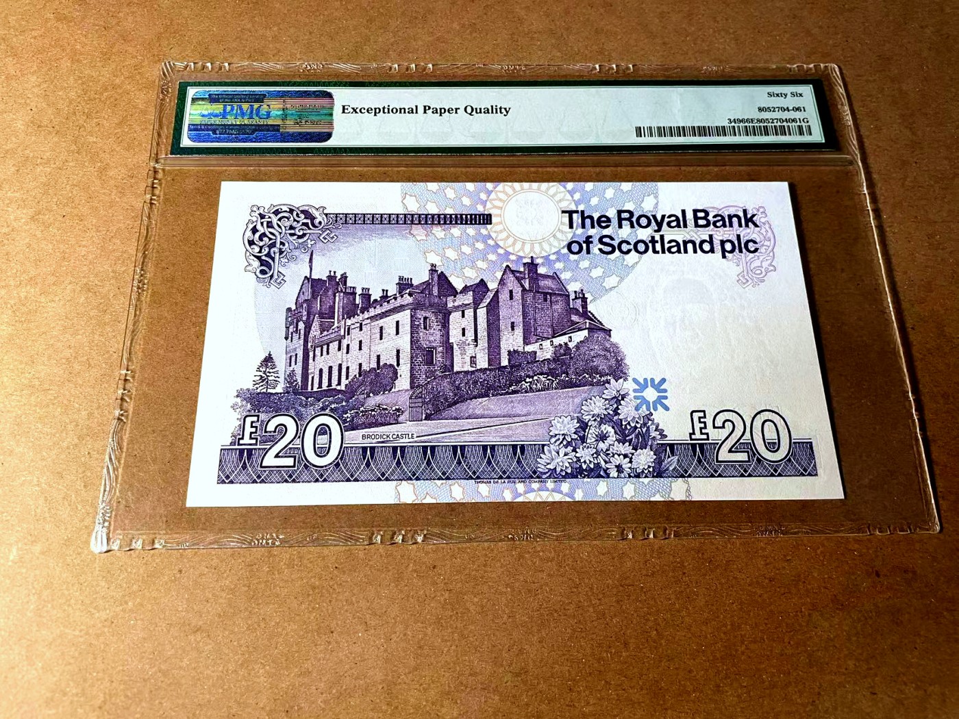 【Blue Auction】✨世界纸币精拍第458期——周六畅拍场 【A/1冠】苏格兰 1987-90年20镑 PMG66EPQ 大卷毛