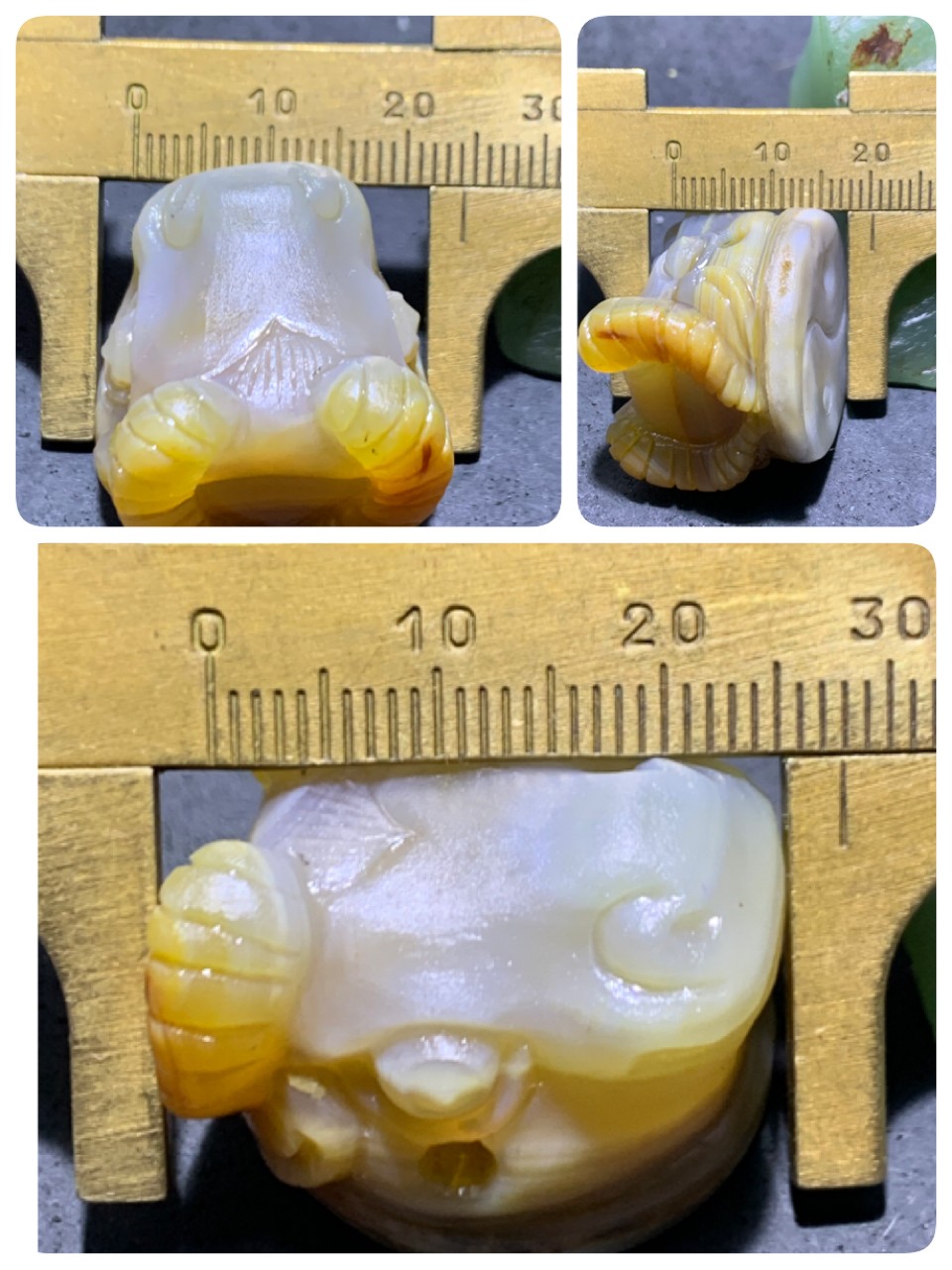 精美亚光高玉化巴西玛瑙手工雕刻牛头太极阴阳鱼一体佛头三通一个，