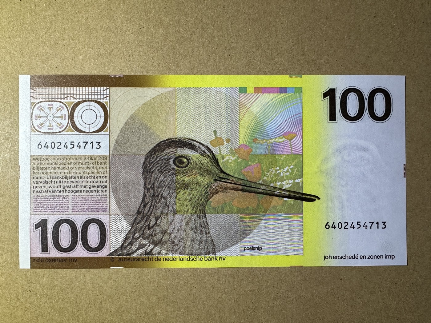 《张总收藏》144期-外币精品汇 荷兰100盾 UNC 1977年 经典水鸟