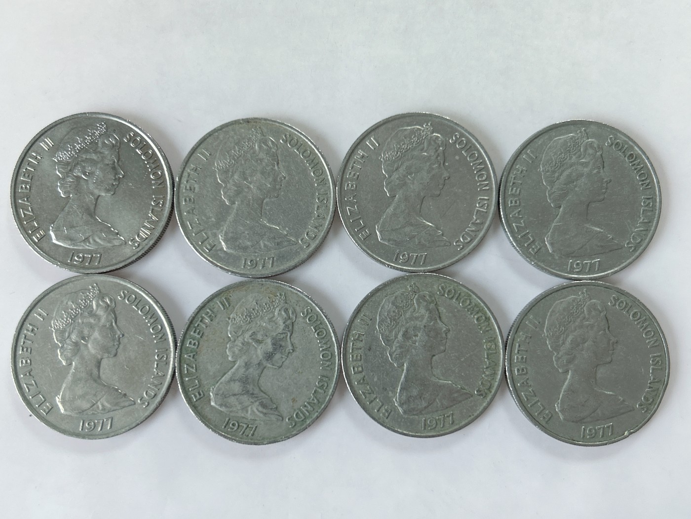 第一海外回流一元起拍收藏 散币专场 第77期 所罗门1977年20分 8枚