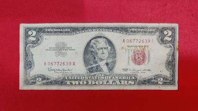 【早期纸币】1953年红色库印2美元 品如图 - 【早期纸币】1953年红色库印2美元 品如图