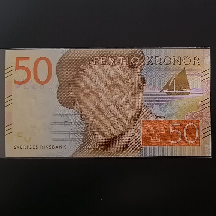 瑞典2015年50克朗 欧洲纸币 实物图 UNC