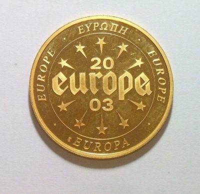 葡萄牙2003年 埃斯库多被欧元取代 高浮雕精制大镀金章 40MM