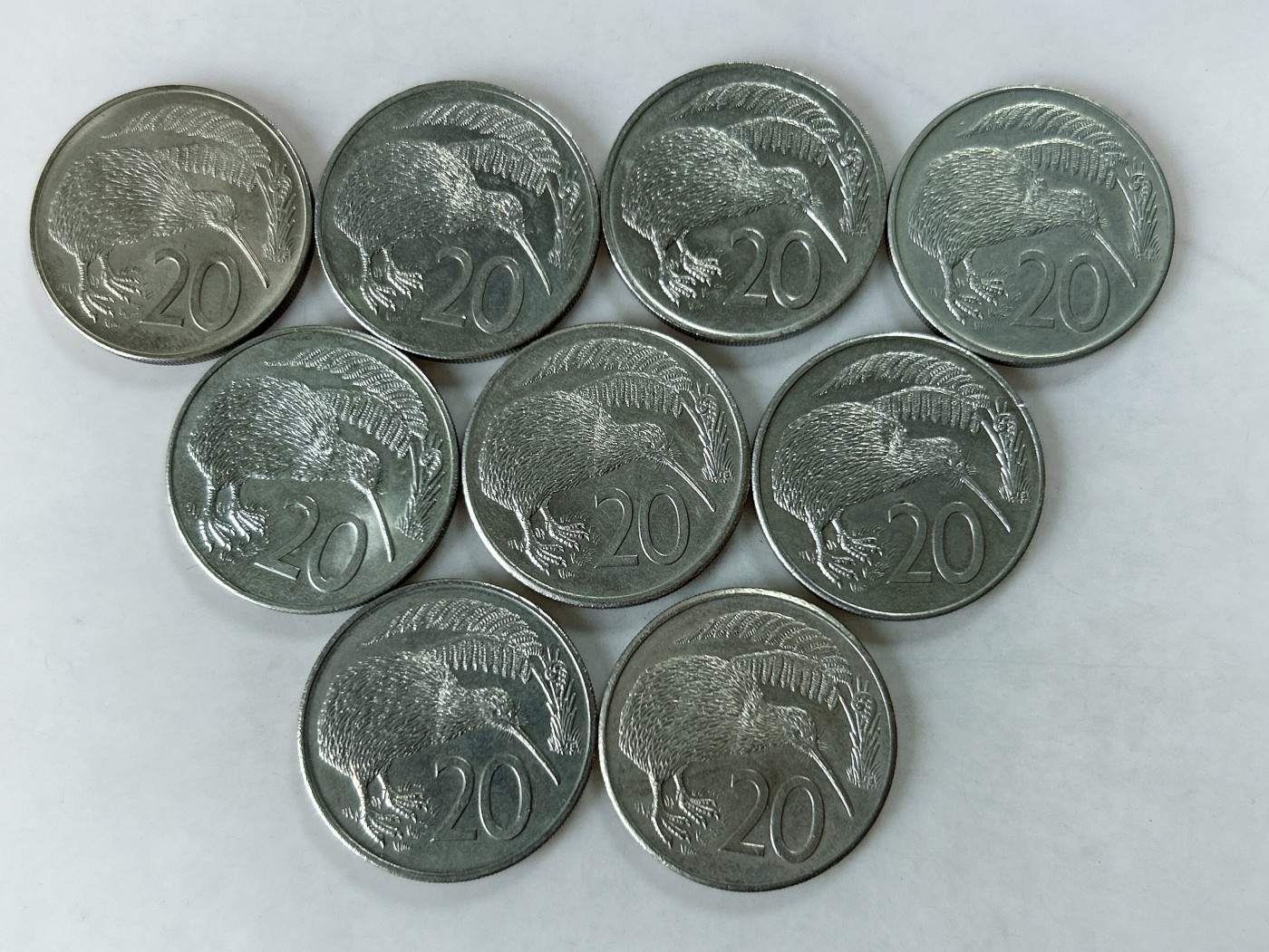 第一海外回流一元起拍收藏 散币专场 第77期 新西兰20分 几维鸟 9枚