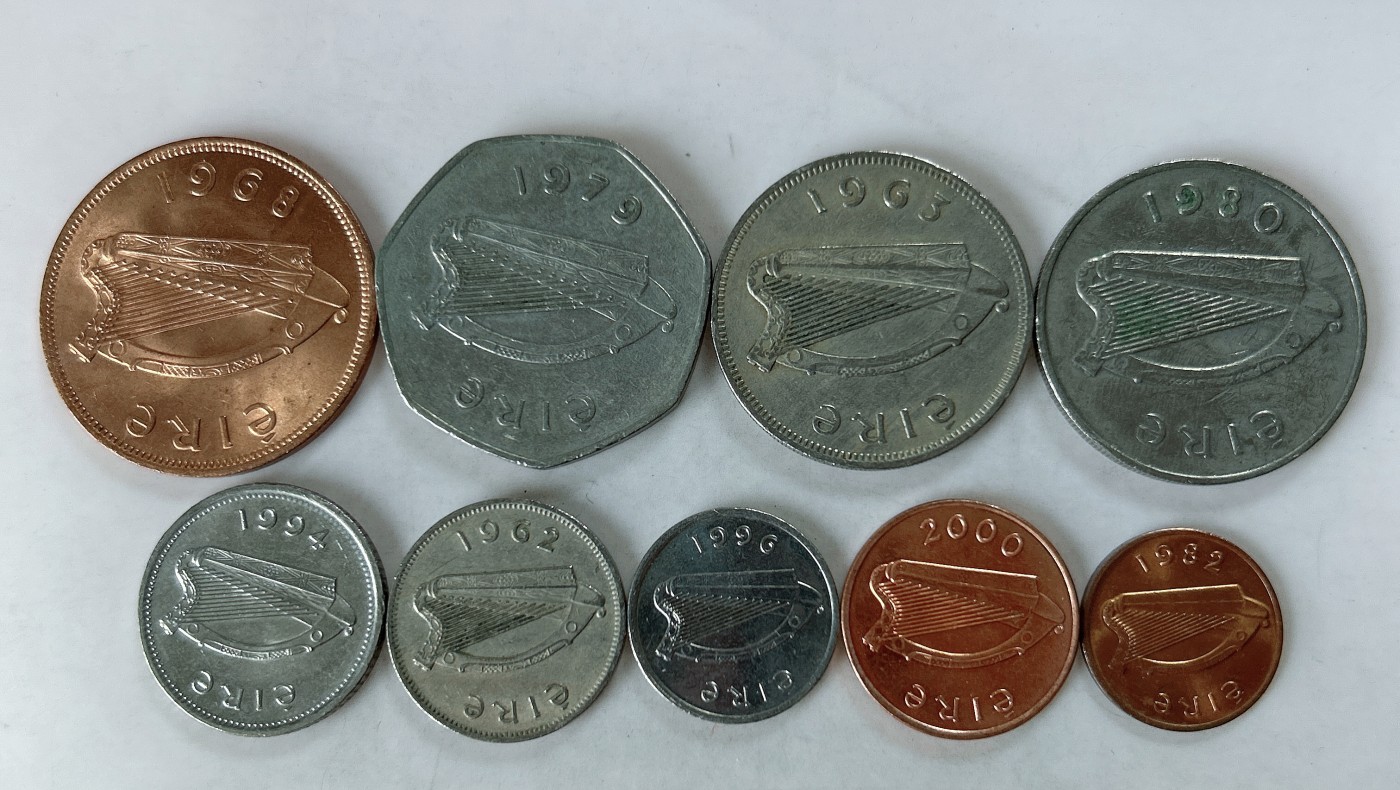 第一海外回流一元起拍收藏 散币专场 第77期 爱尔兰不同版本硬币9枚