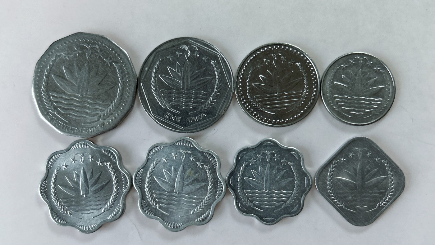 第一海外回流一元起拍收藏 散币专场 第77期 孟加拉硬币 8枚 无重复