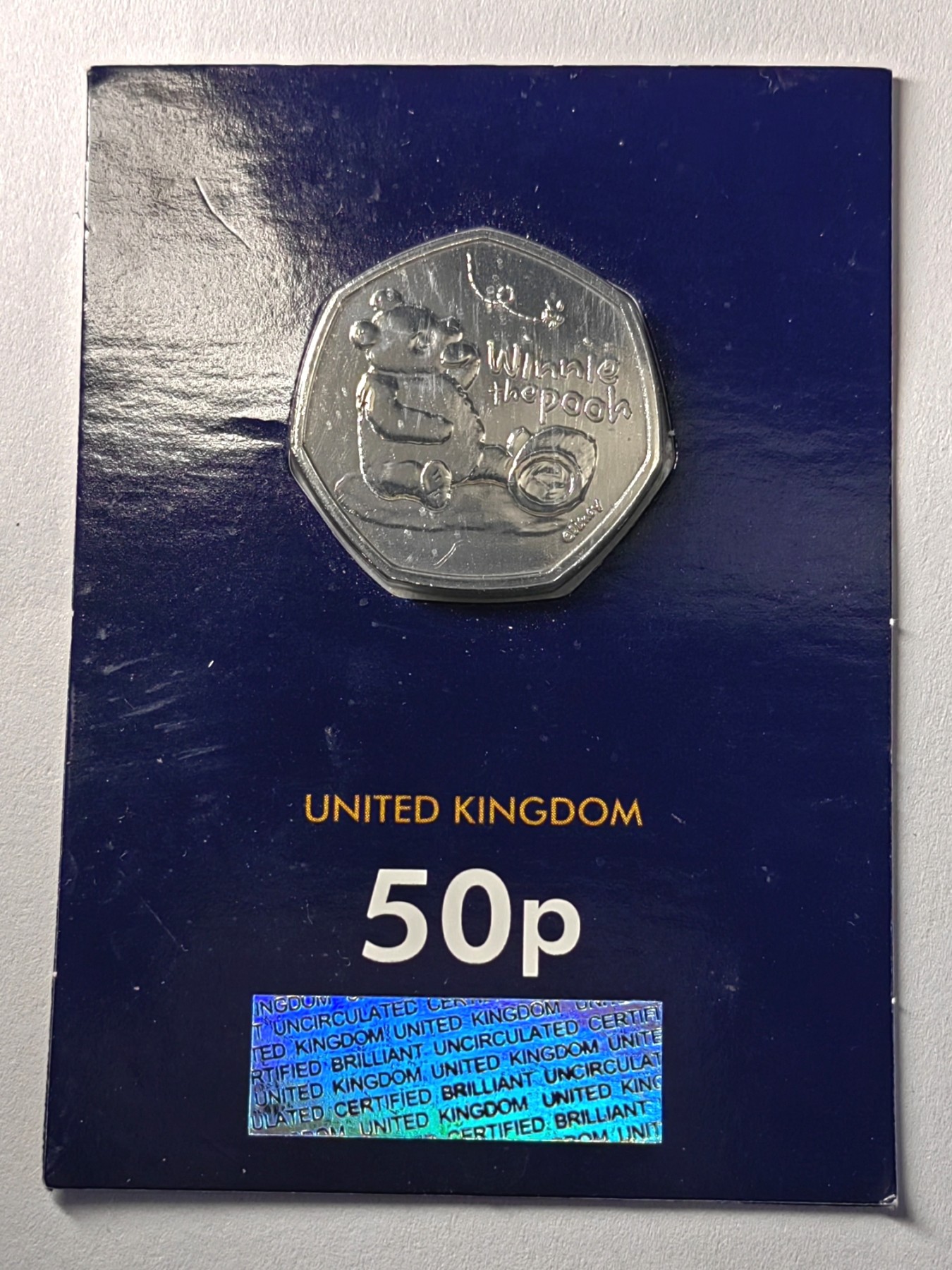 🌿物与斋第七场｜觞咏三春2-世界钱币专场 英国2020年伊丽莎白二世50便士 小熊维尼 BU品