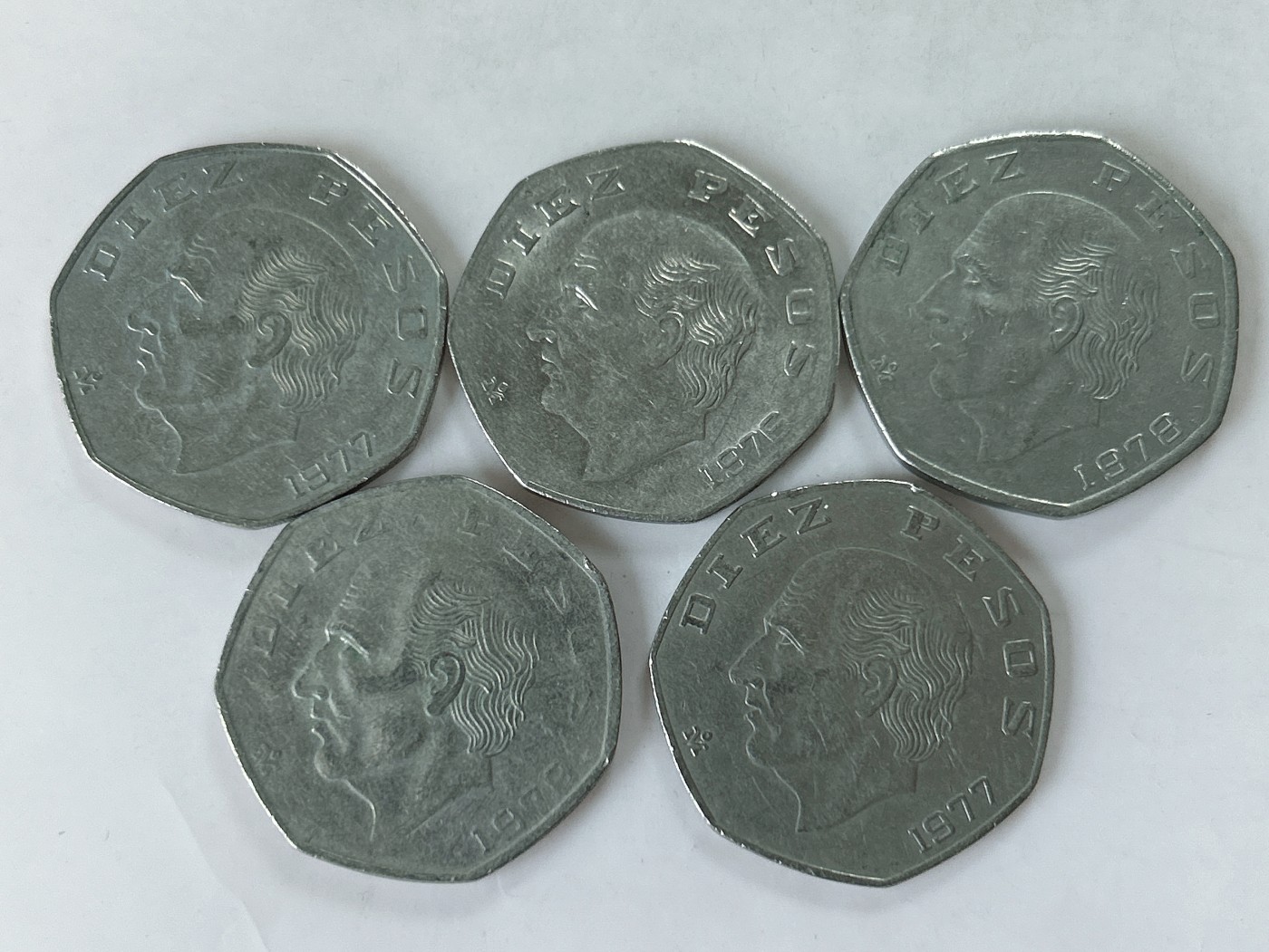 第一海外回流一元起拍收藏 散币专场 第77期 墨西哥10比索 5枚