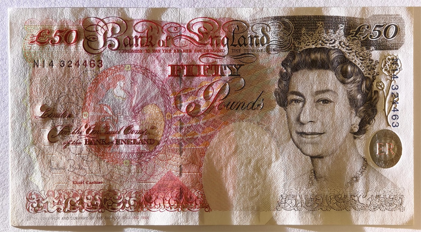 紫瑗钱币——第335期拍卖——纸币场 英国 1994年 E序列 英格兰银行第一任行长 约翰·霍布伦 50英镑 UNC