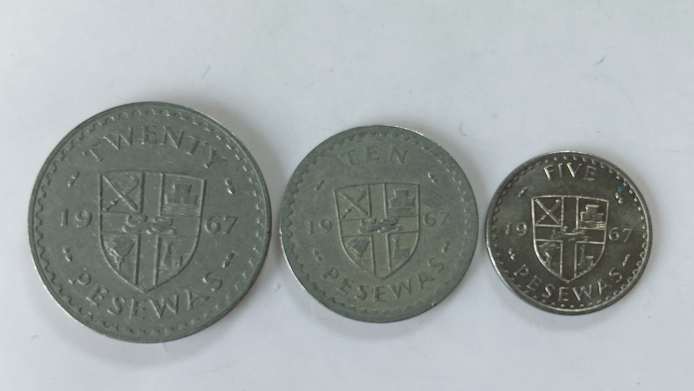 第一海外回流一元起拍收藏 散币专场 第77期 加纳1967年不同面值硬币3枚