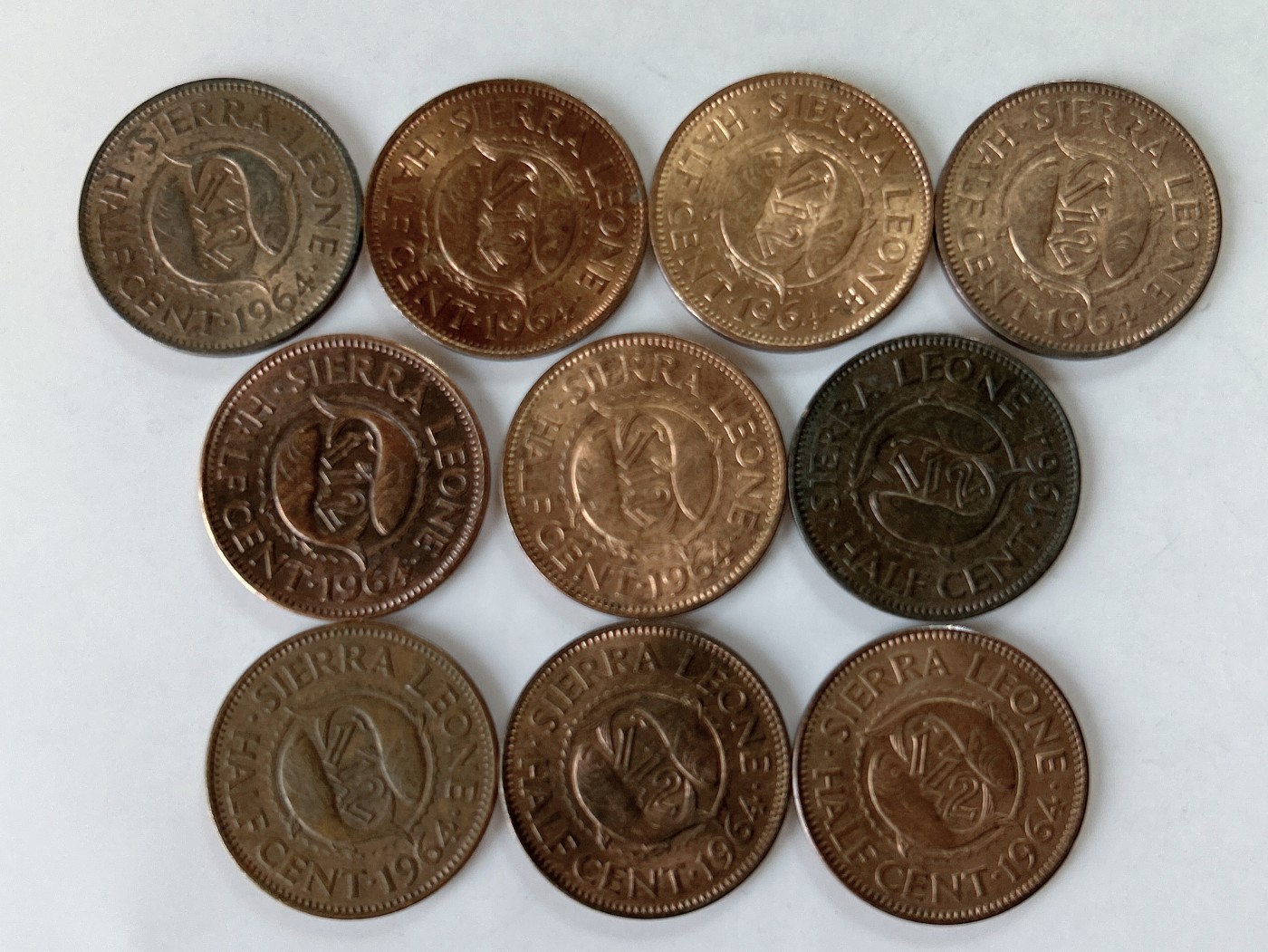 第一海外回流一元起拍收藏 散币专场 第77期 塞拉利昂1964年1/2分 10枚