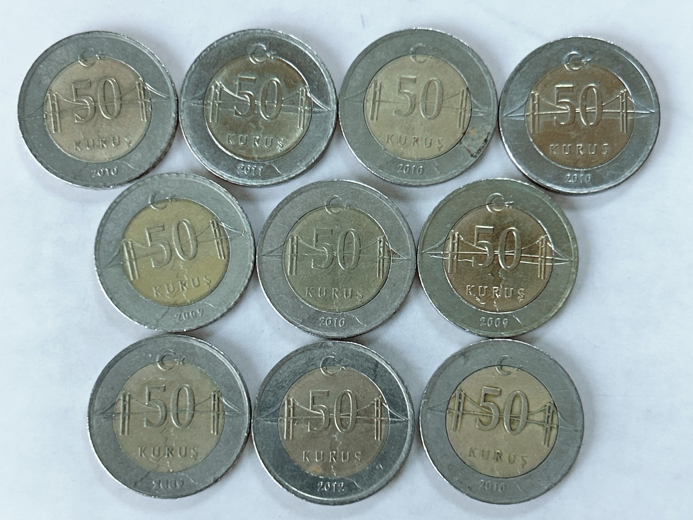 第一海外回流一元起拍收藏 散币专场 第77期 土耳其50里拉 10枚