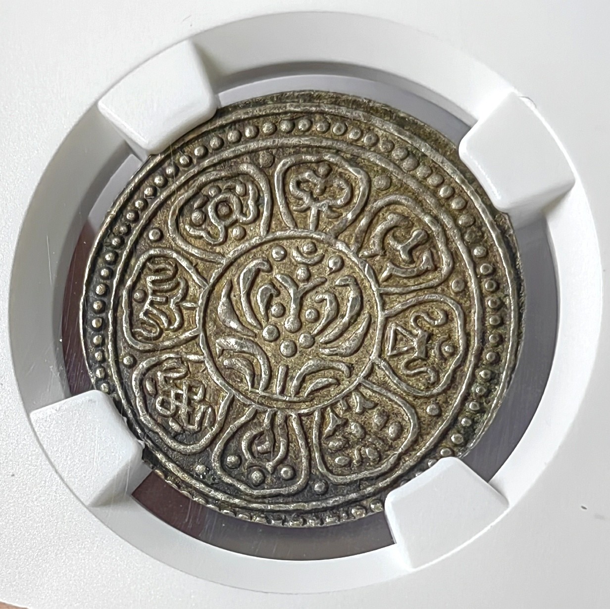 🌿物与斋第七场｜觞咏三春2-世界钱币专场 NGC AU50 中国西藏机制章噶噶布，打制深峻，原味醇厚深彩，购于英国伦敦币展