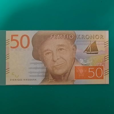 瑞典2015年50克朗 尾8 欧洲纸币 实物图 UNC - 瑞典2015年50克朗 尾8 欧洲纸币 实物图 UNC