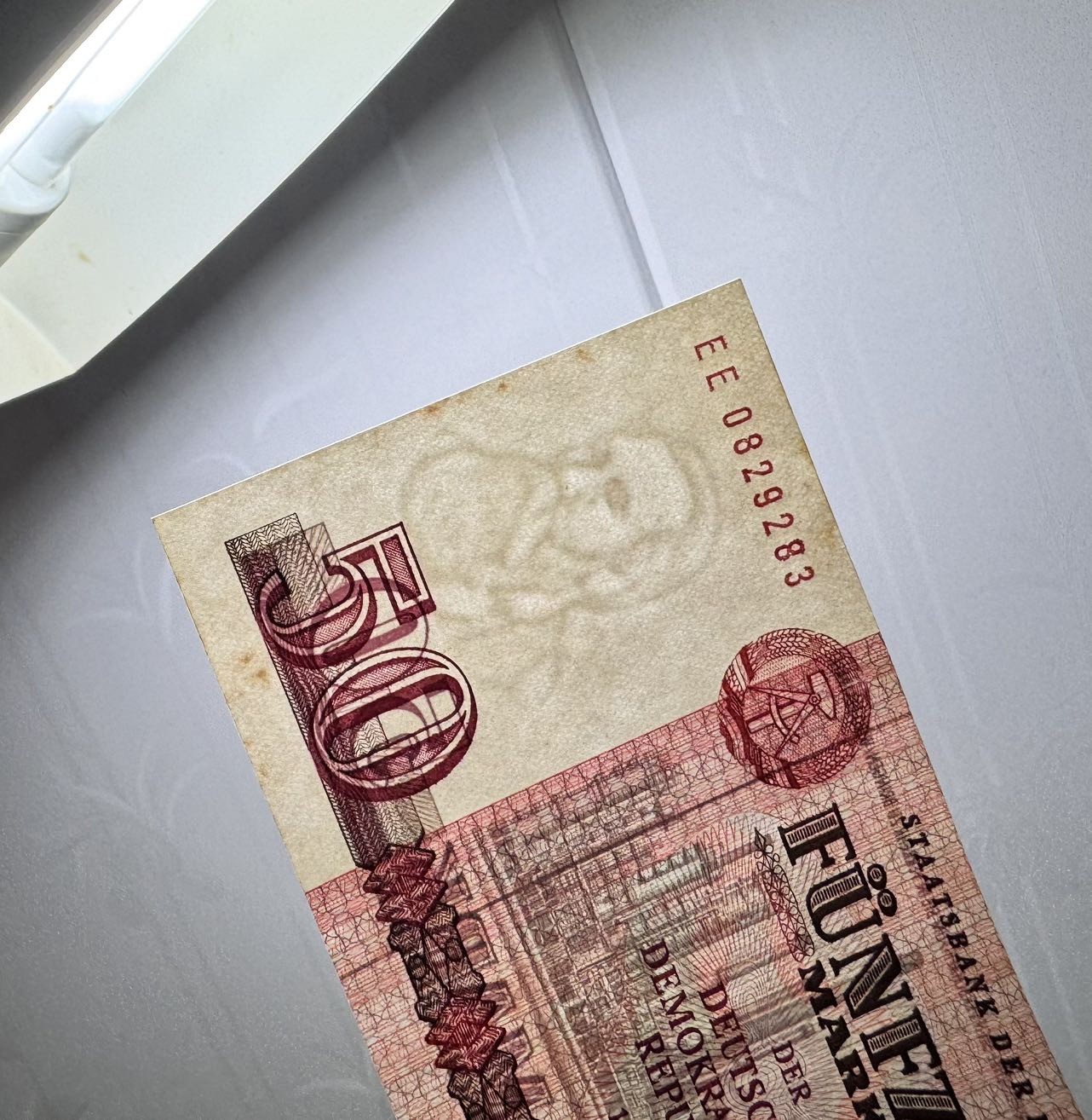 收藏联盟Quantum Auction 第336期拍卖  德国民主1971年50马克 品相UNC- 号码无47