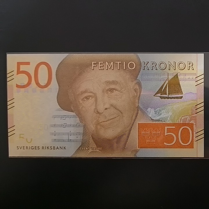 瑞典2015年50克朗 欧洲纸币 实物图 UNC