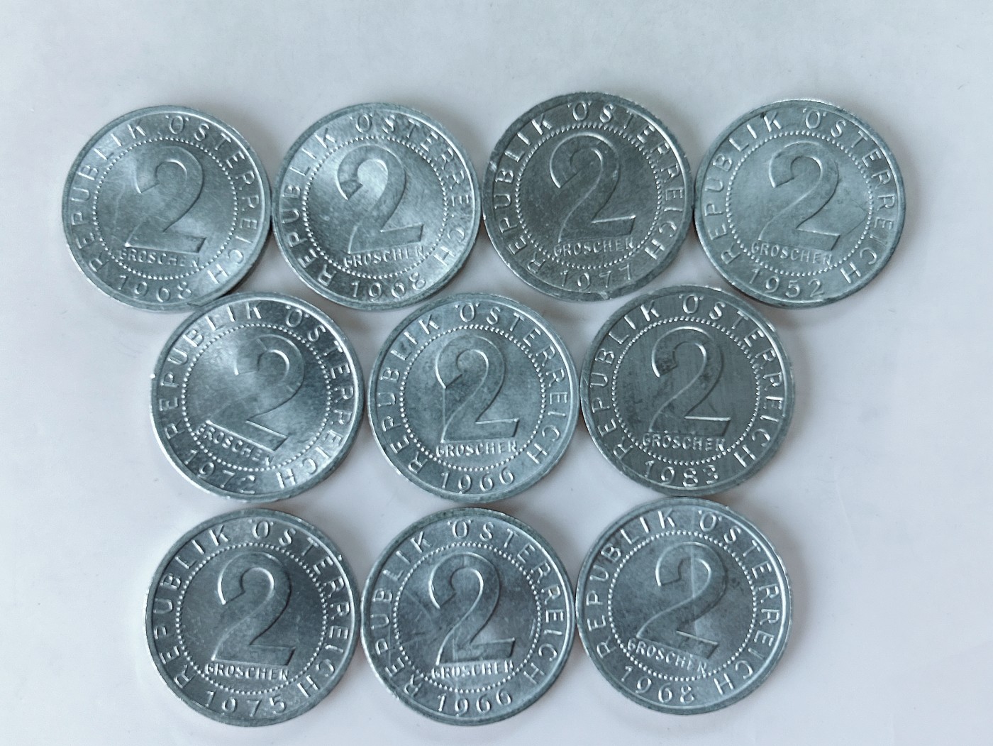 第一海外回流一元起拍收藏 散币专场 第77期 奥地利2格罗申铝币 10枚