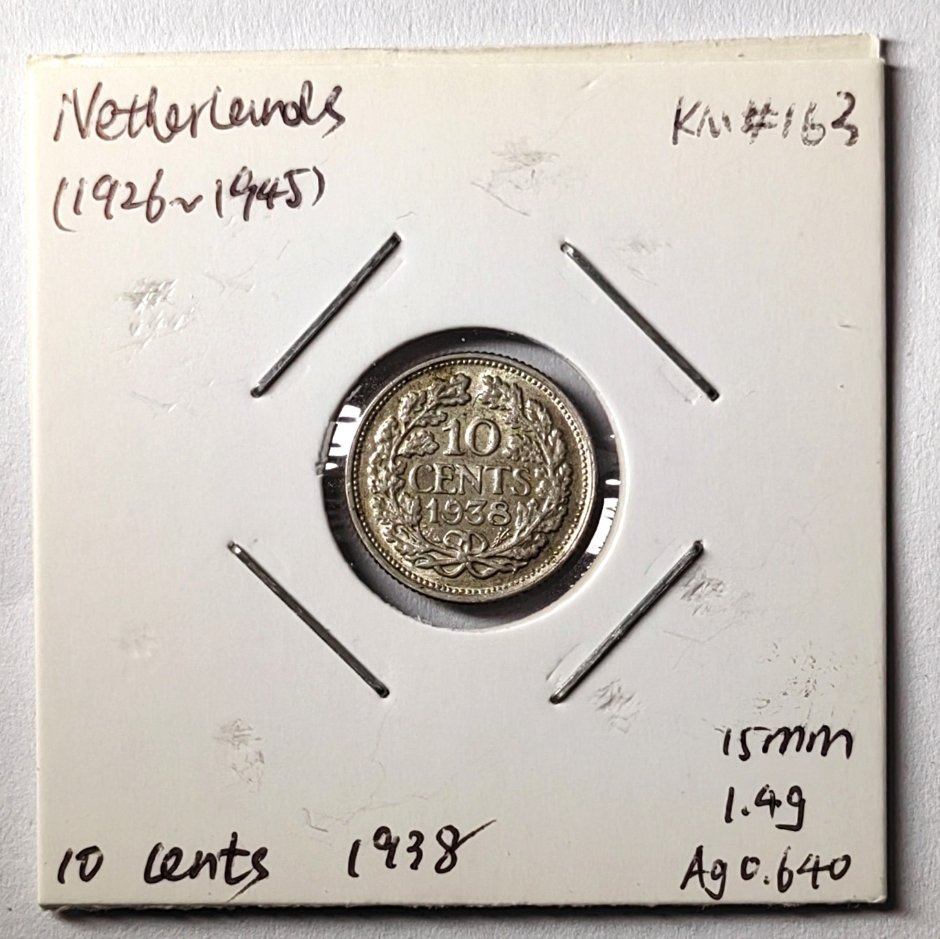 🌿物与斋第七场｜觞咏三春2-世界钱币专场 荷兰1938年10分银币 卷拆品相