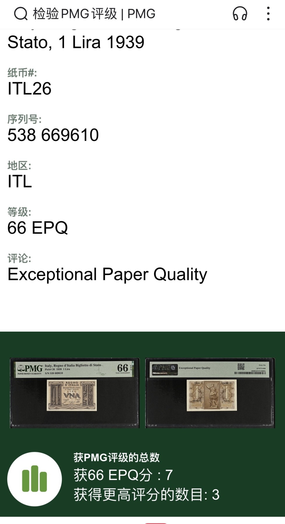 收藏联盟Quantum Auction 第336期拍卖  意大利1939年1里拉 PMG66 倒置号 凯撒大帝 高分稀少